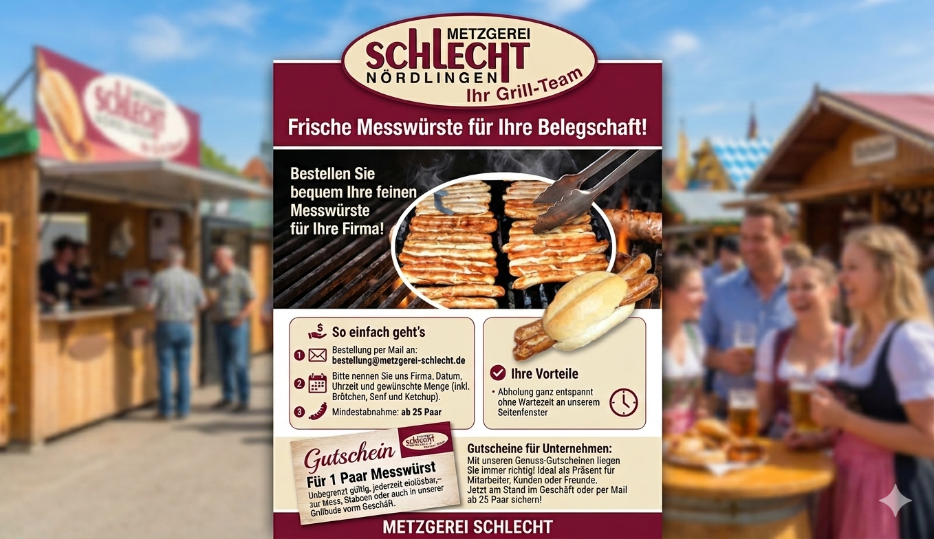 Frische Messwürste für Ihre Belegschaft